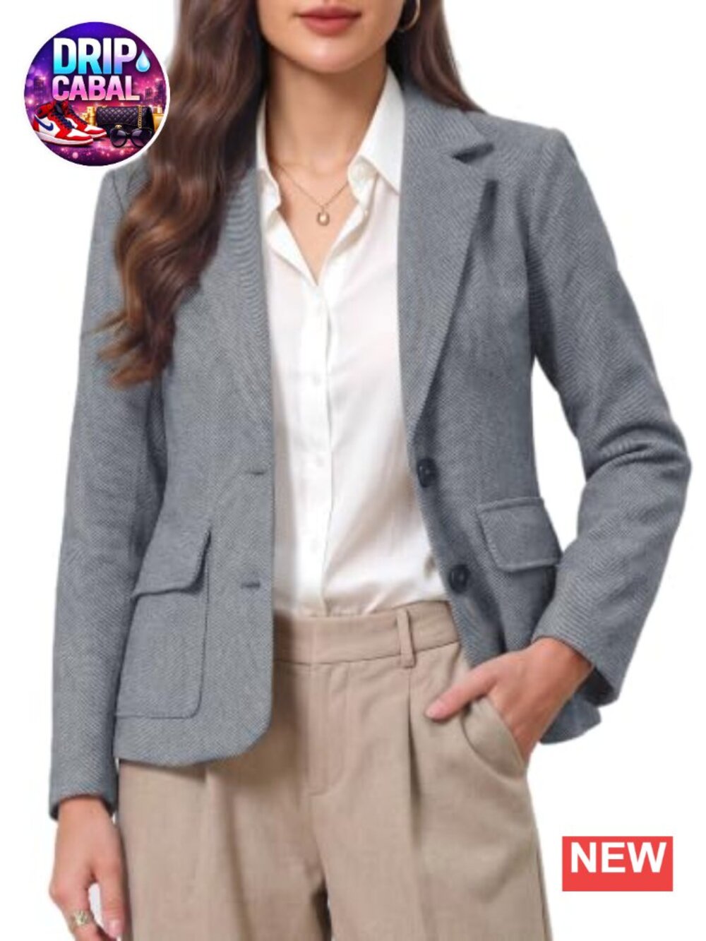 Herringbone Tweed Blazer Business Casual Fall Jacket
